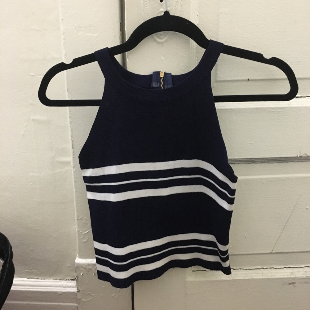 Navy Blue Crop Top